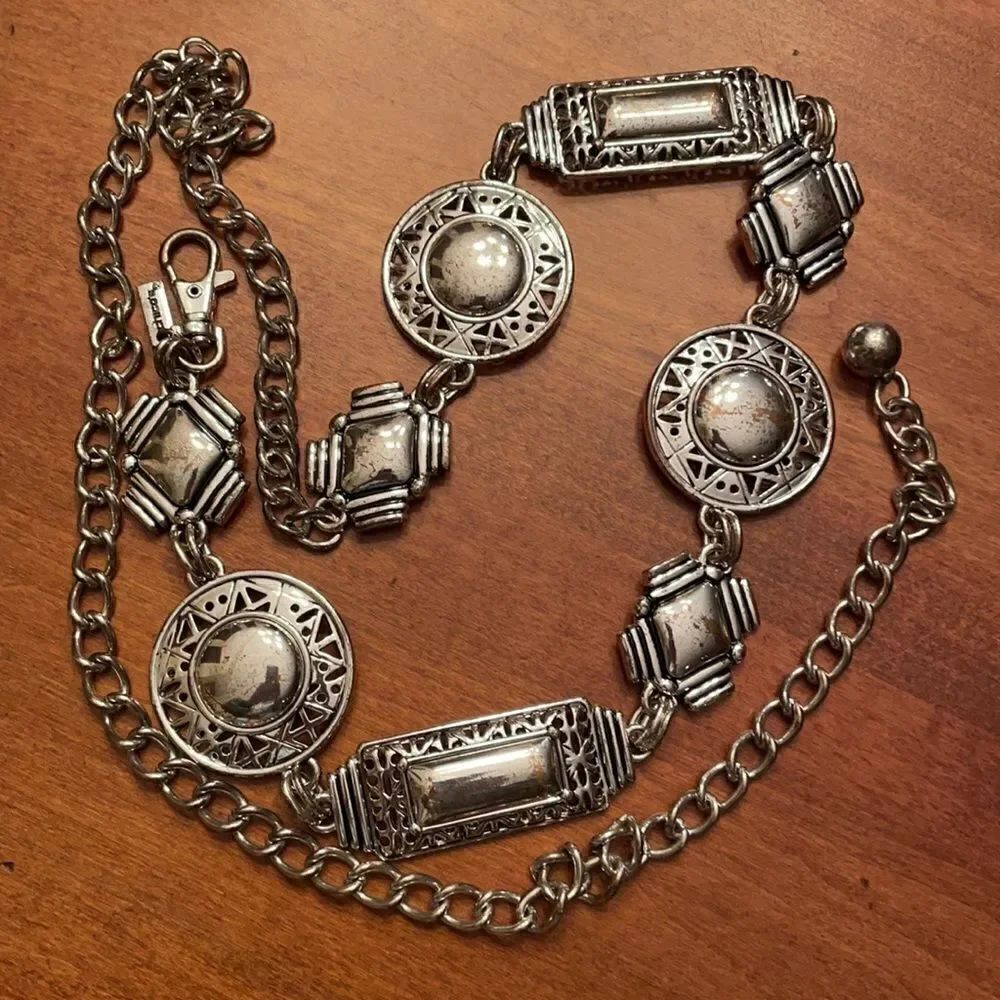 Chico's Silver Concho Style Adjustable Belt - Picture 5 of 5